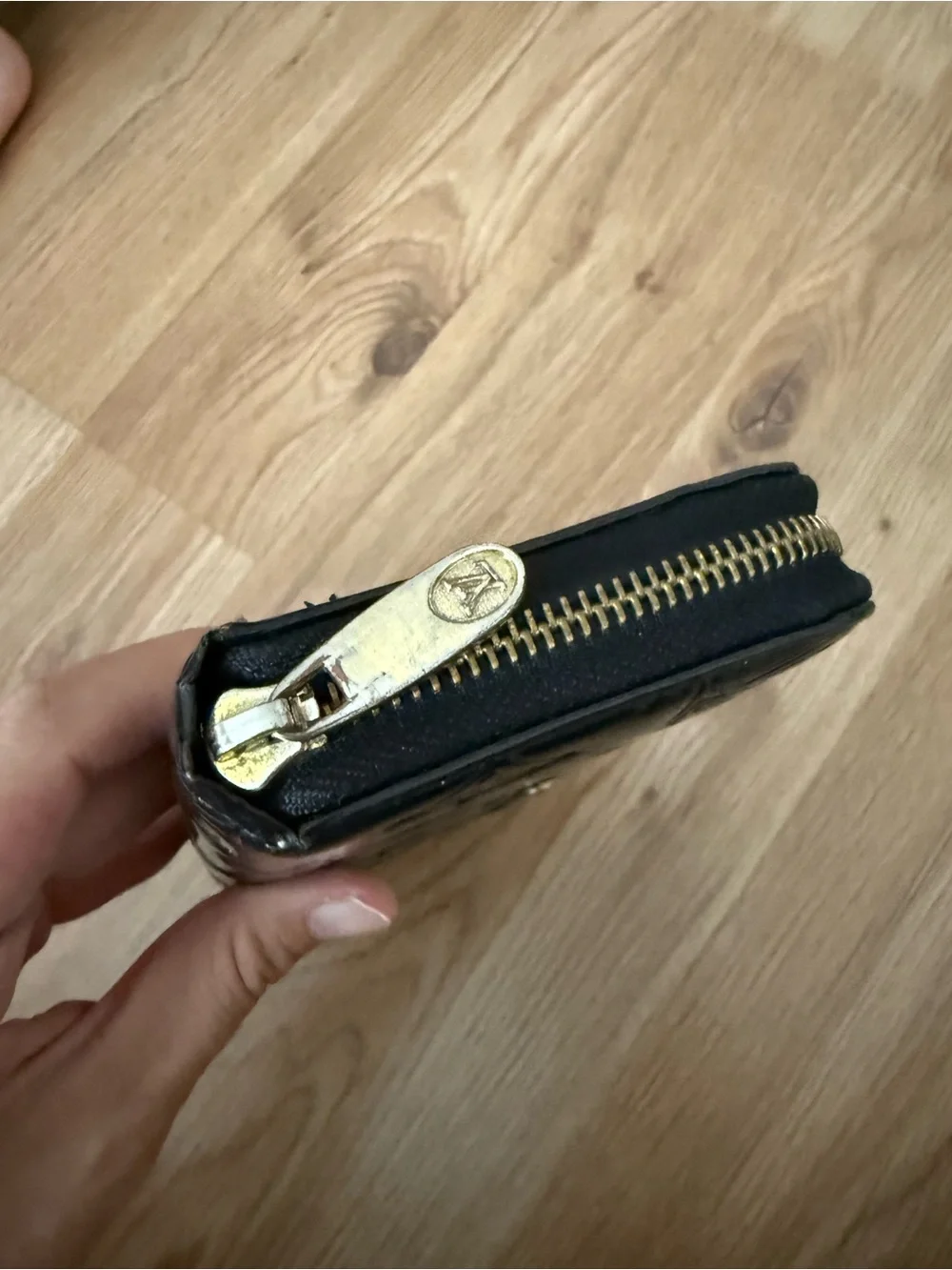 Black zipper wallet